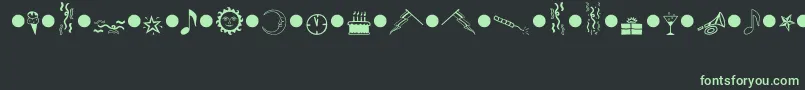 PartiesMt-fontti – vihreät fontit mustalla taustalla