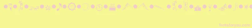 フォントPartiesMt – ピンクのフォント、黄色の背景