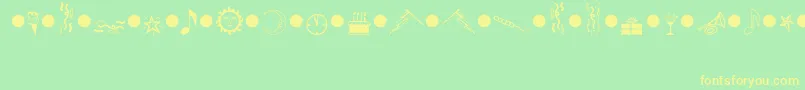 PartiesMt Font – Yellow Fonts on Green Background