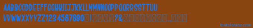 CrashMounty Font – Blue Fonts on Brown Background