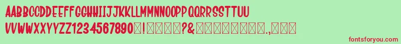 CrashMounty Font – Red Fonts on Green Background