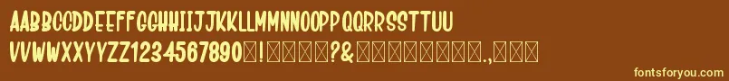 CrashMounty Font – Yellow Fonts on Brown Background