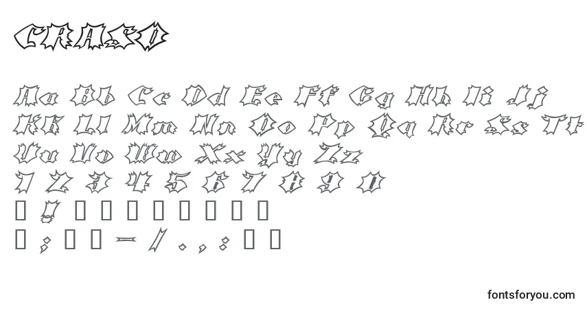 Czcionka CRASO    (124132) – alfabet, cyfry, specjalne znaki