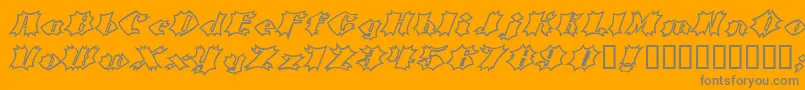 CRASO   -Schriftart – Graue Schriften auf orangefarbenem Hintergrund