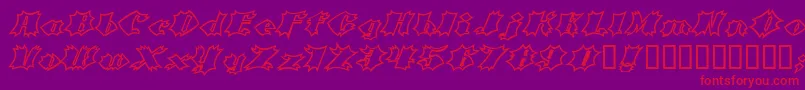 CRASO   -Schriftart – Rote Schriften auf violettem Hintergrund