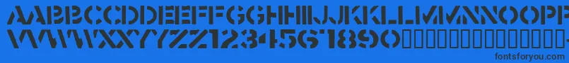 フォントCrass – 黒い文字の青い背景