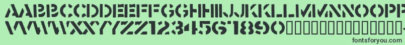 フォントCrass – 緑の背景に黒い文字