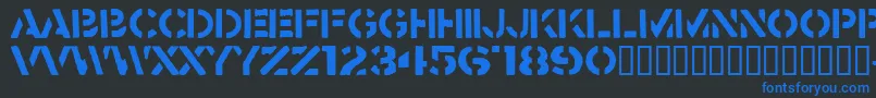 フォントCrass – 黒い背景に青い文字