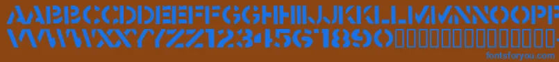 フォントCrass – 茶色の背景に青い文字