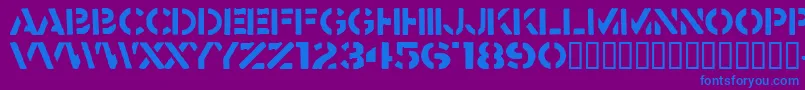 Crass-Schriftart – Blaue Schriften auf violettem Hintergrund