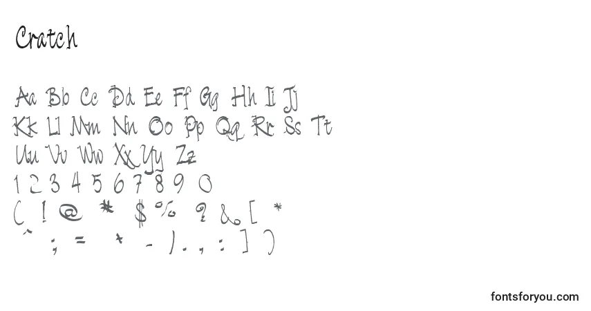 Schriftart Cratch   (124134) – Alphabet, Zahlen, spezielle Symbole