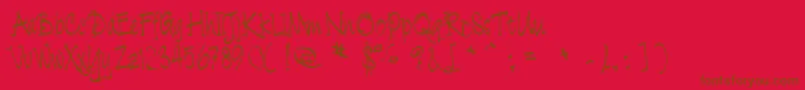 Cratch   Font – Brown Fonts on Red Background
