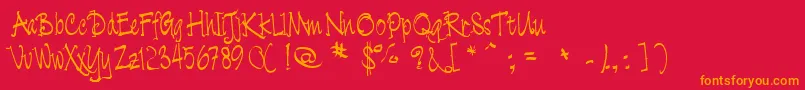 Cratch   Font – Orange Fonts on Red Background