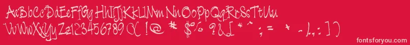 Cratch   Font – Pink Fonts on Red Background