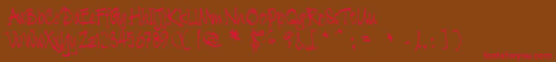 Cratch   Font – Red Fonts on Brown Background