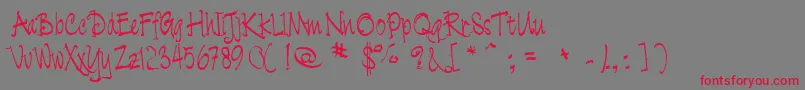 Cratch   Font – Red Fonts on Gray Background