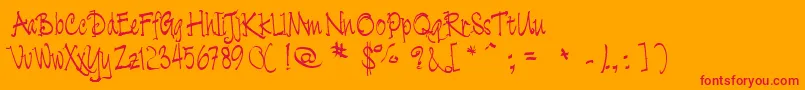 Cratch   Font – Red Fonts on Orange Background
