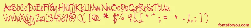 Cratch   Font – Red Fonts on Yellow Background