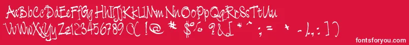 Cratch   Font – White Fonts on Red Background