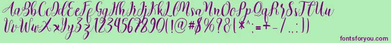 Cratti free Font – Purple Fonts on Green Background