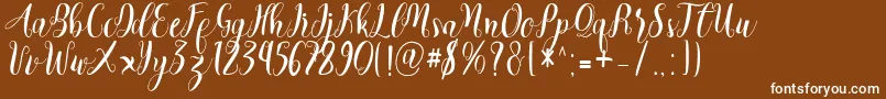 Cratti free-Schriftart – Weiße Schriften auf braunem Hintergrund
