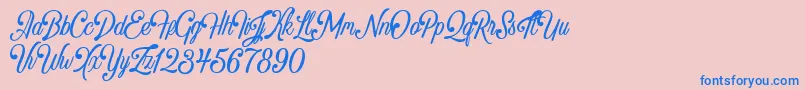 Crawley Demo Font – Blue Fonts on Pink Background