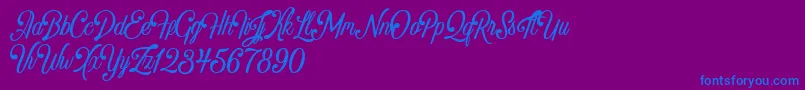 Crawley Demo Font – Blue Fonts on Purple Background