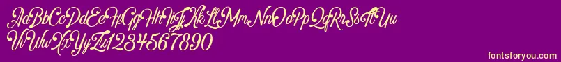Crawley Demo Font – Yellow Fonts on Purple Background