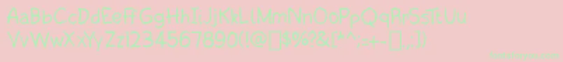 Crayonara Regular Font – Green Fonts on Pink Background