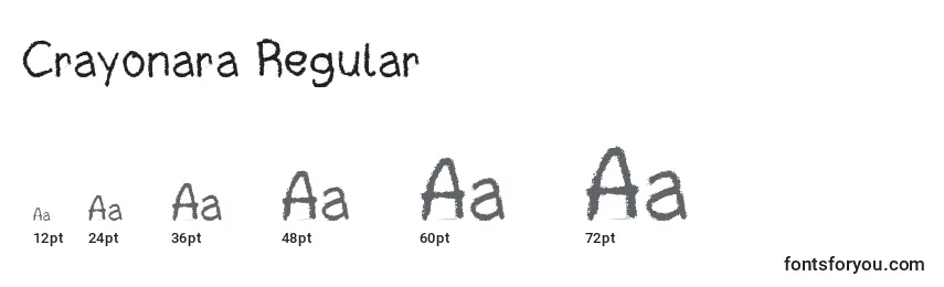 Crayonara Regular Font Sizes
