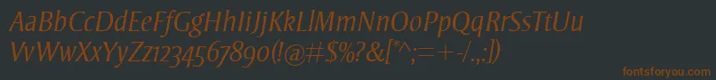 StrayhornMtOsfLightItalic Font – Brown Fonts on Black Background