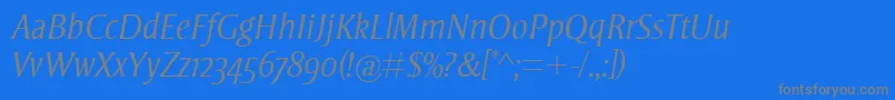 StrayhornMtOsfLightItalic Font – Gray Fonts on Blue Background