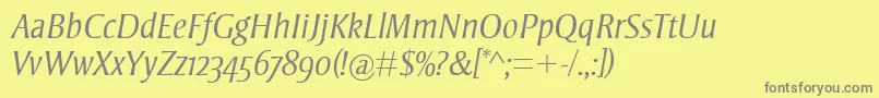StrayhornMtOsfLightItalic Font – Gray Fonts on Yellow Background