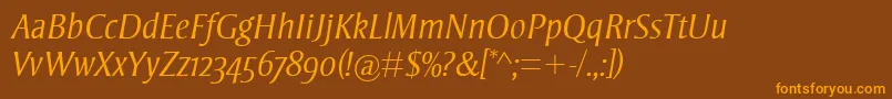 StrayhornMtOsfLightItalic Font – Orange Fonts on Brown Background