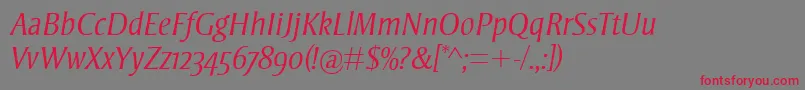 StrayhornMtOsfLightItalic Font – Red Fonts on Gray Background