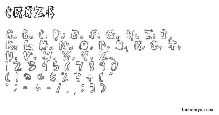 Czcionka CRAZB    (124140) – alfabet, cyfry, specjalne znaki