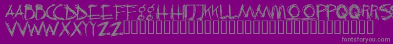フォントCRAZK    – 紫の背景に灰色の文字