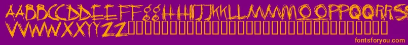 CRAZK   -fontti – oranssit fontit violetilla taustalla