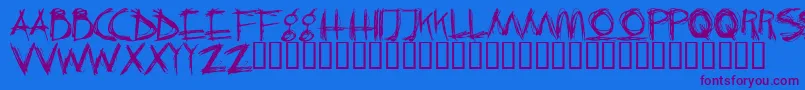CRAZK   -Schriftart – Violette Schriften auf blauem Hintergrund
