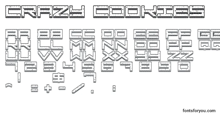 Fuente Crazy COokies - alfabeto, números, caracteres especiales
