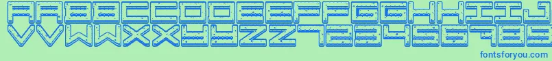 フォントCrazy COokies – 青い文字は緑の背景です。