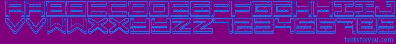 Crazy COokies-Schriftart – Blaue Schriften auf violettem Hintergrund