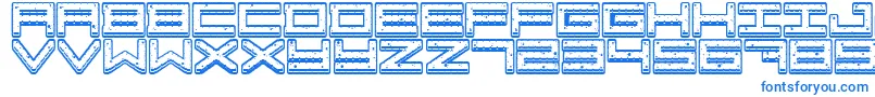 Crazy COokies-Schriftart – Blaue Schriften auf weißem Hintergrund
