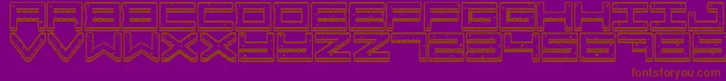 Crazy COokies-Schriftart – Braune Schriften auf violettem Hintergrund