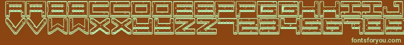 Crazy COokies-fontti – vihreät fontit ruskealla taustalla