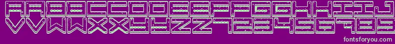 フォントCrazy COokies – 紫の背景に緑のフォント
