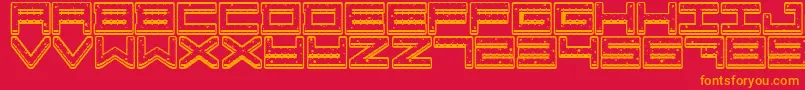 フォントCrazy COokies – 赤い背景にオレンジの文字