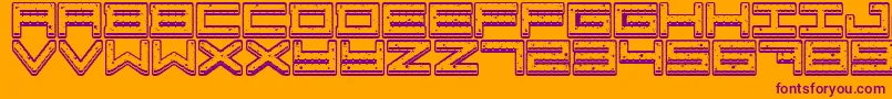 Crazy COokies-fontti – violetit fontit oranssilla taustalla