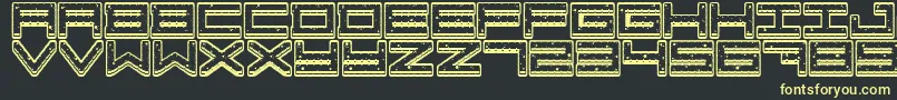 Crazy COokies-Schriftart – Gelbe Schriften auf schwarzem Hintergrund