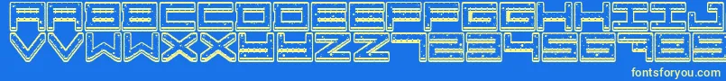 フォントCrazy COokies – 黄色の文字、青い背景